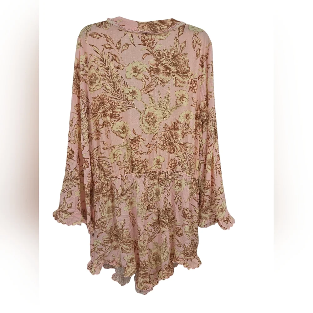 New AGUA BENDITA X TARGET Romantic Floral Print Flare Sleeve Romper XXL - Picture 6 of 7